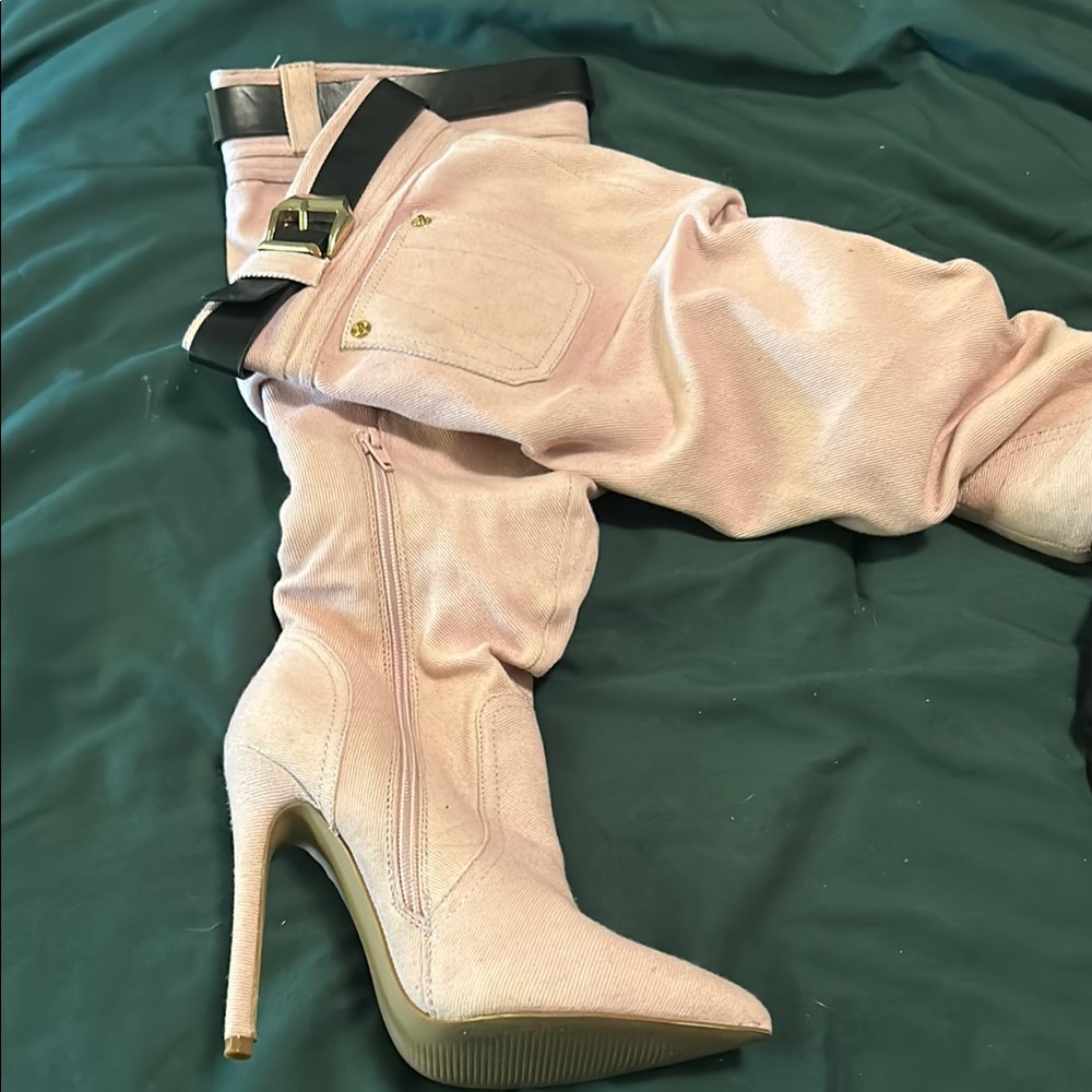 Pink High Heel Boots